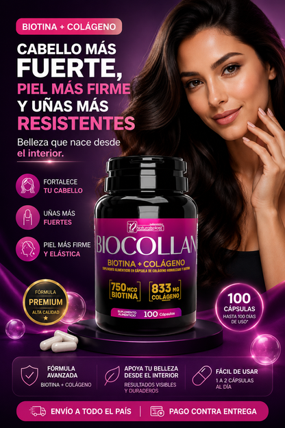 BIOCOLLAN EL PODER DE LA BIOTINA + COLAGENO HIDROLIZADO