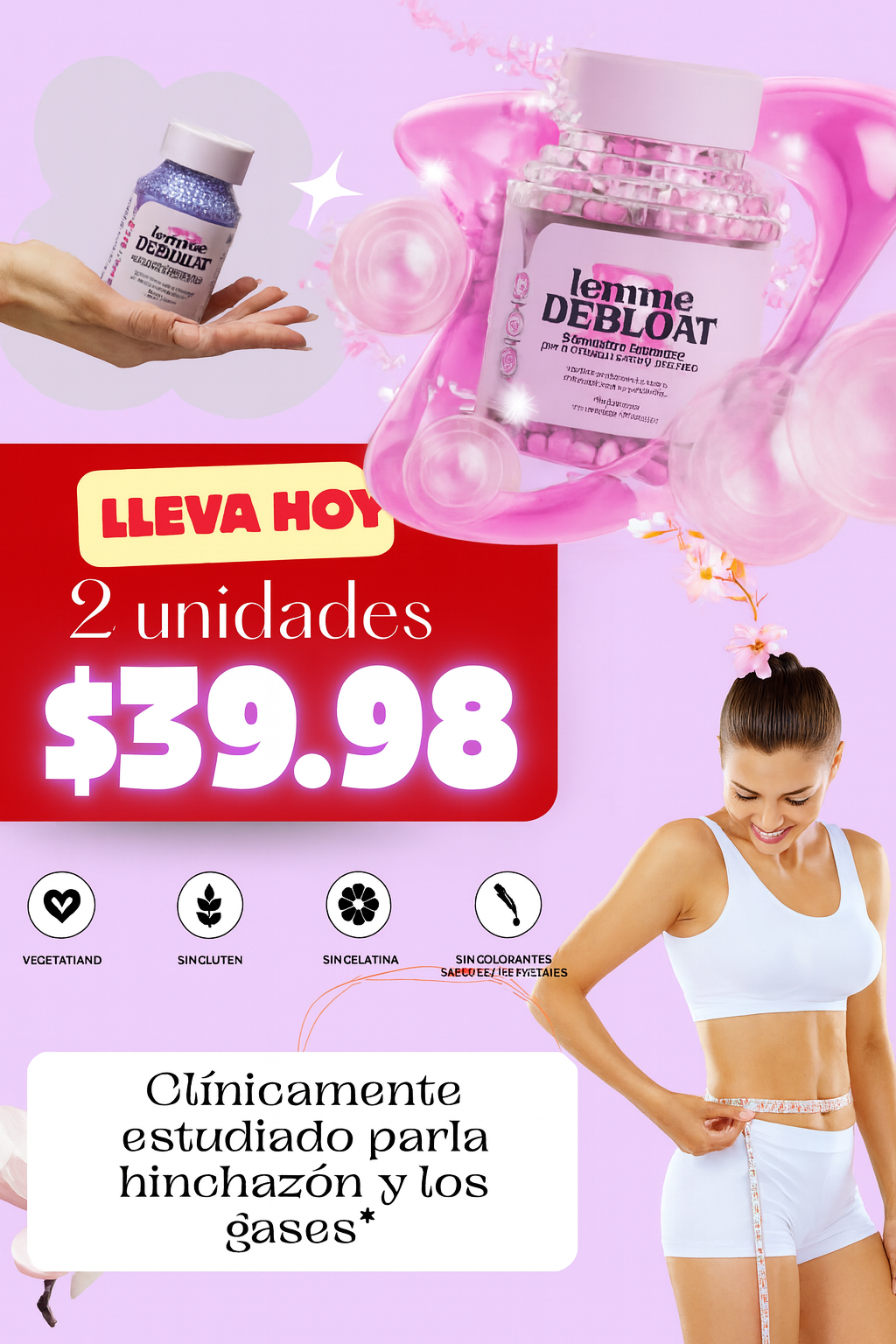 Cápsulas LEMME DEBLOAT - Cápsulas digestivas probióticas y multienzimáticas*